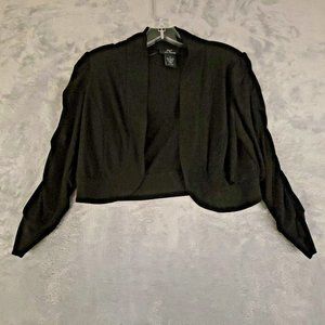 Lemmie For Nina Leonard Womens Cardigan Sweater‎ Shrug Cropped Black S